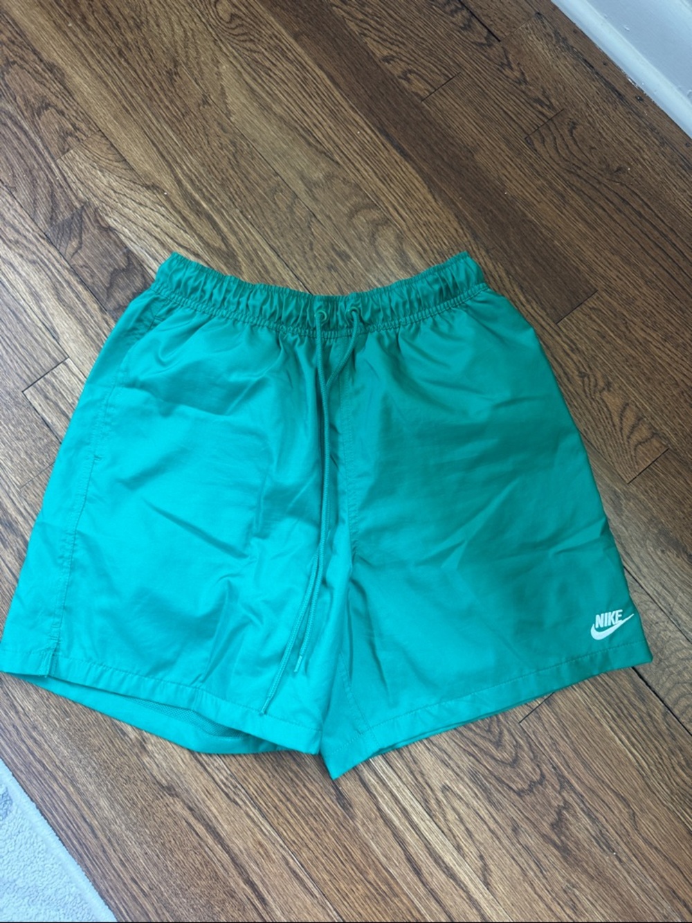 Nike Emerald (Kelly green) Green Athletic Shorts with White Logo